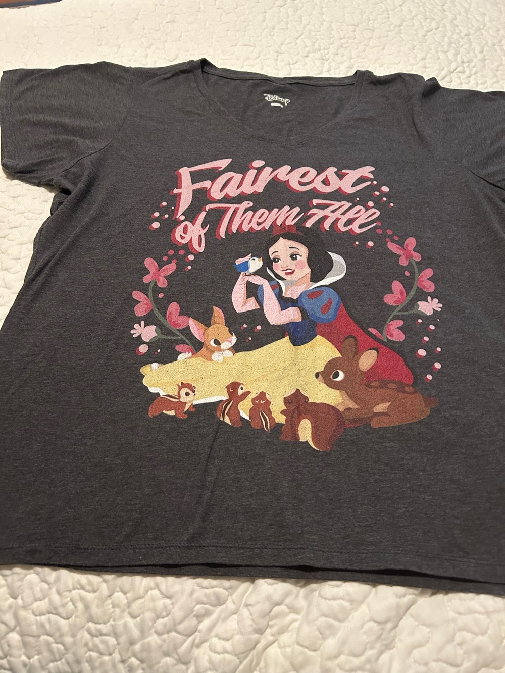 Disney Kids "Fairest of Them All" Snow White Graphic Tee - Dark Gray